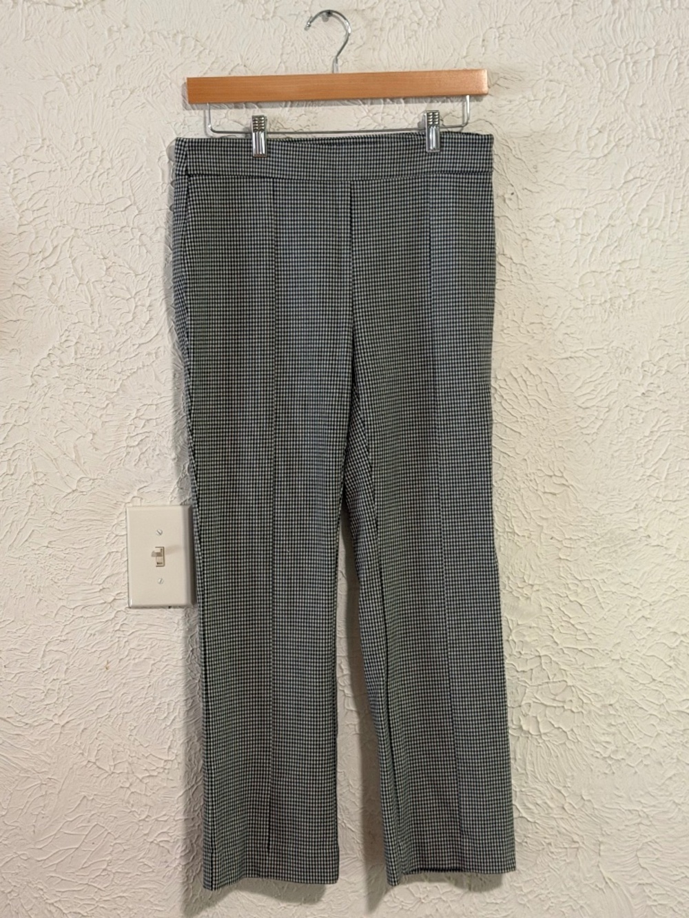 Ann Taylor Size 4 Black White Houndstooth Straight Leg Dress Pants Career
